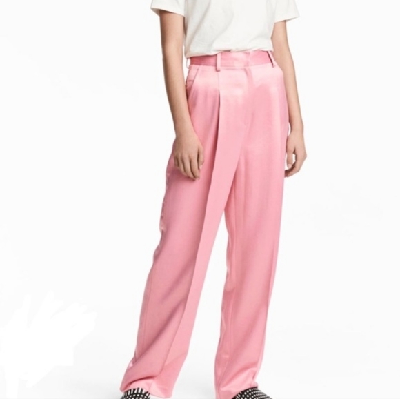 H&M Pink Satin Wide Leg Pants - Picture 9 of 9